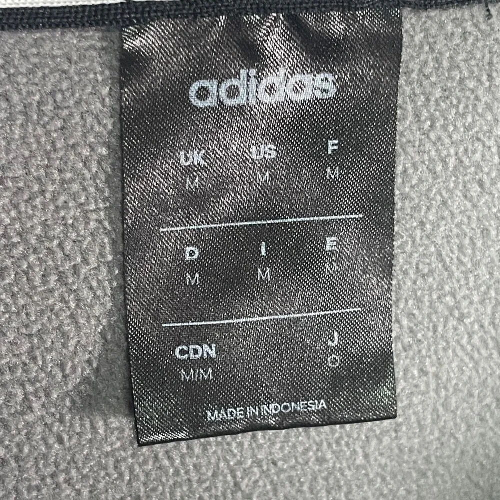 Adidas Full Zip Hoodie Mens Medium Gray Excellent Climawarm‎ 3-Stripes FL5611